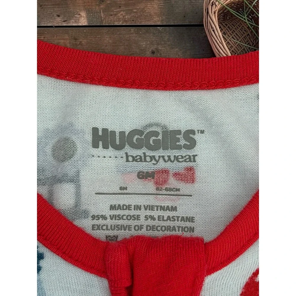 Huggies Babywear Truck Tractor Viscose Footed Sleeper Pajamas 6M
